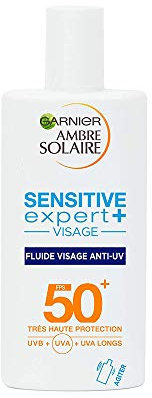 Garnier Ambre Solaire - Fluide Visage Anti-UV - Haute Protection FPS 50+ - Sensitive Expert+ - 40 ml