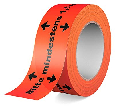 Gerband 404 - Warnband - Klebeband - Bitte mindestens 1,5m Abstand halten!