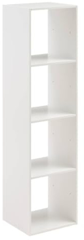 5 five simply smart 5five – Mix’n Modul Weißes Säulenregal – 4 Ablagen, Höhe 134 cm – Bücherregal, Aufbewahrungsmöbel für Wohnzimmer, Schlafzimmer, Büro