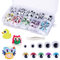 UNOLIGA Selbstklebend Wackelaugen, 430pcs Kulleraugen Bastelaugen Googly Eyes für Puppe Scrapbooking Kinder Bastelzubehör, Klebeaugen mit Farbe Wimpern (5/6/8/10/12 mm)