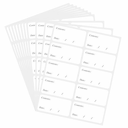 Hycodest 100 Stück Kühlschrank-Etiketten, 30 x 60 mm Gefrieretiketten leicht abziehbar Keine klebrigen Rückstände, entfernbare Etiketten (White)