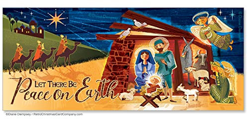 Peace On Earth Krippen-Weihnachtskarten, 8 Stück