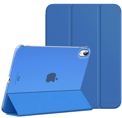 MoKo Hülle für iPad (A16) 11. Generation 11 Zoll 2025, iPad 10. Generation 10,9 Zoll 2022, Schlanke Stand Schutzhülle mit Hart PC Transparent Rückseite, Kobaltblau