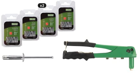 salki | Pack Remachadora RSK B50 + Remache 3,2x10mm (40uds) + Remache 4x8mm (30uds) + Remache x10mm (25uds) + Remache 5x12 (15uds)