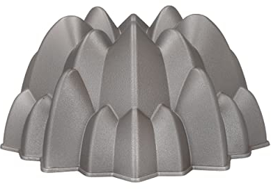MasterClass Decorative Cake Tin, Non-Stick and Anti-Scratch Cast Aluminium Pan, Decorative Peak Design Cake Mould, Durable and Lightweight, 24cm, Grey