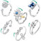 Edelstahl Anti-Angst-Ring 6 Stück Fidget Verstellbare Ringe Set Valentinstag Fidget Rings Damen mit Perlen Band Ring Geometrischer Runder Perlen Bienen Blumen Ring Schwenkring zur Spannungsentlastung