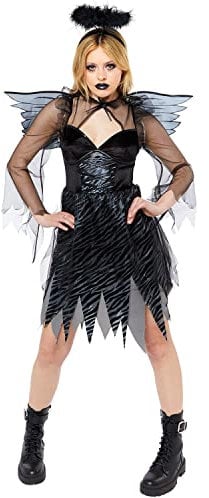 amscan 9917937 Disfraz de ángel caído de Halloween para mujer, multicolor, talla: 8-10