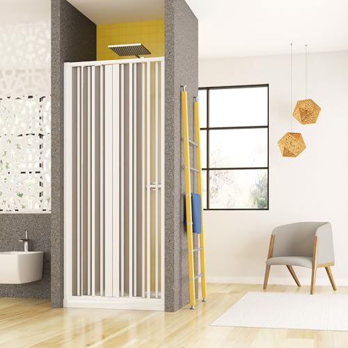 Porta Doccia Nicchia a Soffietto in pvc Bianco h185-130