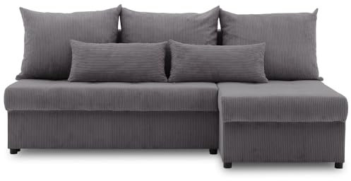 Mebligo Ecksofa Venezia mit Schlaffunktion und Bettkasten (POSO 022, Schaum)
