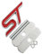 Metall Rot Blau ST Frontgrill Aufkleber Auto Kopf Grill Emblem Abzeichen Chrom Aufkleber Kompatibel mit Fiesta Focus Mondeo Auto Car Styling(Red Grille)