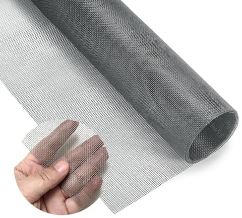 OVISEEN Zanzariera per Finestra 120 x 250CM Rete Zanzariera è Realizzata in Fibra di Vetro Telo Ricambio, Anti Insetti, Antizanzare per Soggiorno, Porte e Finestre Della Cucina(Grigio)