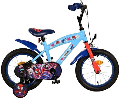 Volare Offiziell Lizenziertes Marvel Spidey 14-Zoll-Kinderfahrrad in Blau - Sicherheit, Spaß und Abenteuer für Ihr Kind!