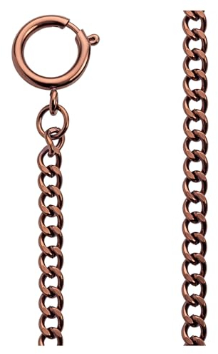 REGENT Herren Taschenuhr Kette 5 mm Breite 31 cm Länge mit Karabiner und Federring Braun P-624