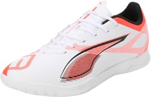 PUMA Unisex Ultra 5 Play IT Fussballschuh, White Black-Glowing RED, 40.5 EU