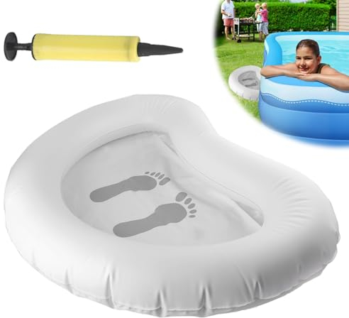Piscine gonflable - 93 x 73 cm - Gris - Piscine - Bain de pieds gonflable - Pour piscine, spa, jacuzzi ou piscine hors-sol