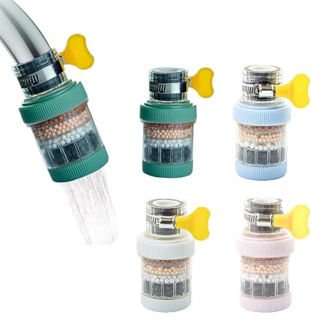4PCS Faucet Filter, Water Filter for Tap, Water Filter System, Under Sink Water Filter, Tap Water Filter, Reverse Osmosis Water Filter, Flow Pure Tap Filter for Home Kitchen Bathroom Shower Hose