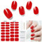 Semi Cured Gel Nail Strips, 28 Pcs Red Gel Nail Stickers Full Nail Wraps for Women,Long Lasting Gel Nail Strips Work with Any UV Lamp, Easy to Apply