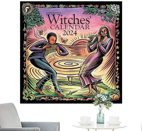 Hexenkalender 2024 Hexen Kunstkalender Wohnkultur Wandkalender 2024 Hexenfamilienkalender Kalender Geschenke für Hexenliebhaber