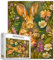1000-teiliges Puzzle mit Blumenhase für Erwachsene, Osterhase und bunte Eier, einzigartiges Geschenk, Familien-Puzzle, herausforderndes Puzzle, 1000 Teile, Blumen-Pflanzen-Puzzle