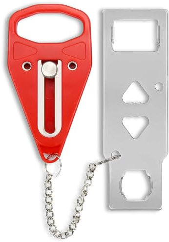 Portable Door Lock, Hotel Security Devices with Dual Sizes (2cm & 3cm Holes), Stainless Steel Security Lock for Inward-Opening Doors, Travel Safety Device for Hotels, Apartments