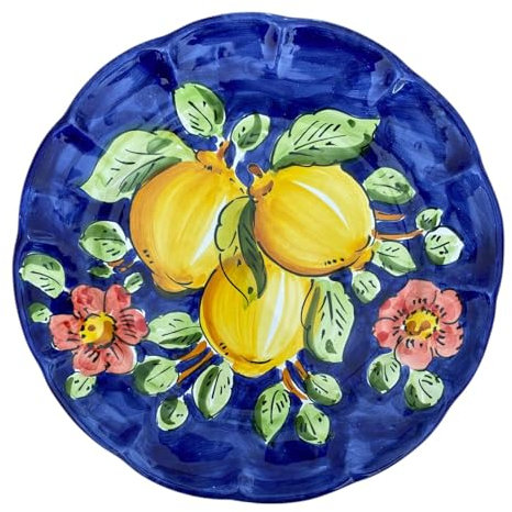 La Maison Unique: Piatto Fondo 23,5cm in Ceramica Vietrese Dipinto a Mano – Decoro Limoni Tradizionale – Stile Costiera Amalfitana – Made in Italy 2404251106