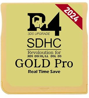 Convient pour 3DS DSL XL/LL 2024 R-4 SDHC Carte de jeu Carte mémoire numérique Carte flash Accessoires de jeu Carte portable (doré)
