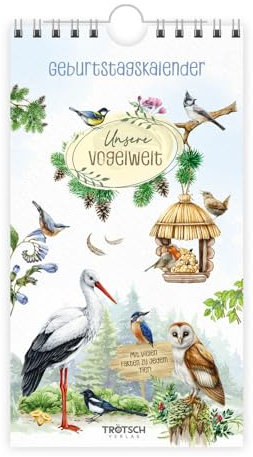 Trötsch Geburtstagskalender Unsere Vogelwelt: jahresunabhängiger immerwährender Wandkalender