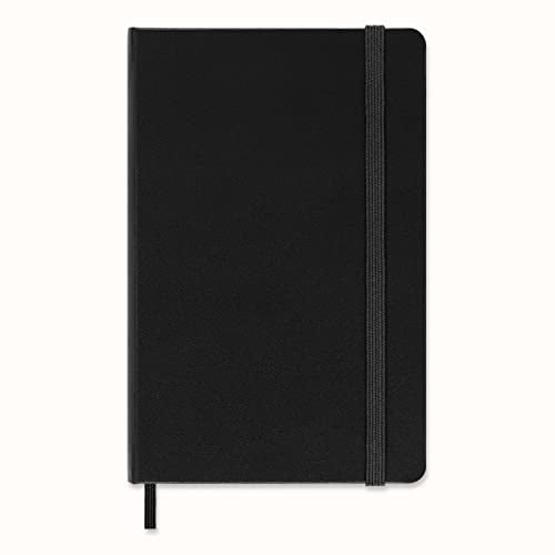 Moleskine Klassisches Notizbuch, Liniertes Notizbuch, Hardcover und Elastischer Verschluss, Pocket Format 9 x 14 cm, Schwarz, 192 Seiten