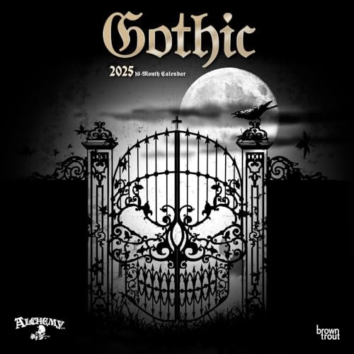 Alchemy Gothic Official 2025 12 X 24 Inch Monthly Square Wall Calendar Plastic-Free