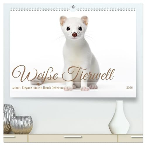 Weiße Tierwelt (hochwertiger Premium Wandkalender 2026 DIN A2 quer), Kunstdruck in Hochglanz: Weiße Schönheiten der Natur (CALVENDO Tiere)