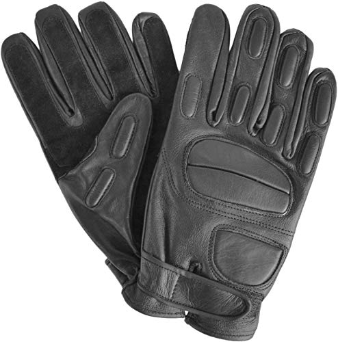 normani Security Lederhandschuhe mit Protektoren und schnitthemmender Kevlar Grifffläche Operator Farbe Dunkelschwarz Größe 3XL