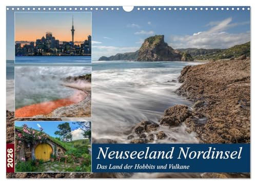Neuseeland Nordinsel - Das Land der Hobbits und Vulkane (Wandkalender 2026 DIN A3 quer), CALVENDO Monatskalender: Fotografien von der bezaubernden Nordinsel Neuseelands. (CALVENDO Orte)
