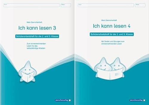 Ich kann lesen 3&4 - 2 Schülerarbeitshefte für die 2. und 3. Klasse: Meine Sternchenhefte mit Texten und Übungen zum selbstständigen Lesen im Set