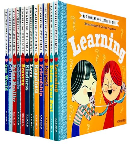 Big Words For Little People Collection 12 Books Set By Helen Mortimer (Learning, Doing Your Best, Respect, Friendship,Happiness,Love,Kindness, Bravery, Celebrate,Being Healthy,Calmness,Our World)
