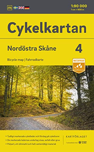 Cykelkartan Blad 4 Nordöstra Skåne 1:90000: Radwanderkarte 04 NO Skane 1:90000