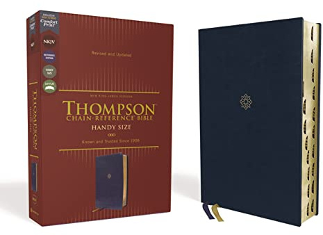 NKJV, Thompson Chain-Reference Bible, Handy Size, Leathersoft, Navy, Red Letter, Thumb Indexed, Comfort Print