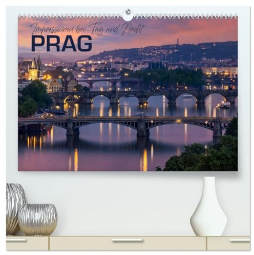 PRAG Impressionen bei Tag und Nacht (hochwertiger Premium Wandkalender 2026 DIN A2 quer), Kunstdruck in Hochglanz: Einzigartiges historisches Stadtherz (CALVENDO Orte)