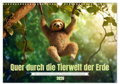 Quer durch die Tierwelt der Erde (Wandkalender 2026 DIN A3 quer), CALVENDO Monatskalender: Mal nicht die üblichen Tierarten im Portrait (CALVENDO Tiere)