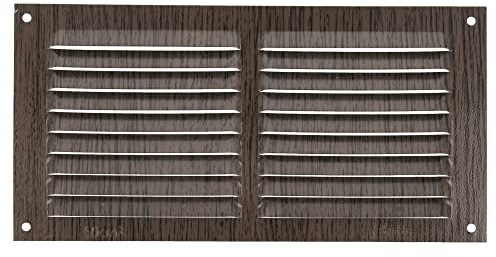 Amig - Griglia rettangolare in alluminio | Griglie di ventilazione per presa d'aria | Ideale per soffitto cucina e bagno | Misure 100 x 200 mm | Colore marrone