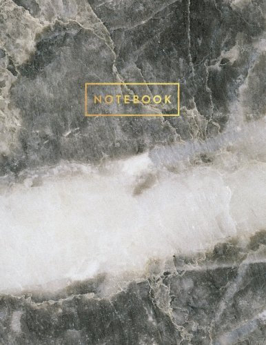 Notebook: Gray and White Marble and Quartz with Gold Lettering - Marble & Gold Journal | 150 College-ruled Pages | 8.5 x 11 - A4 Size (Marble and Gold ... Notebook, Diary, Composition Book, Band 1)