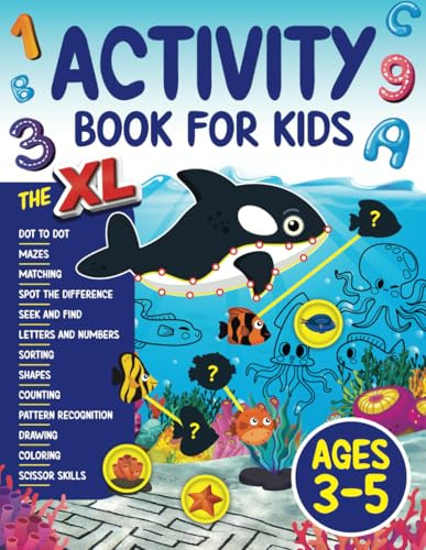 The XL Activity Book for Kids ages 3-5: Puzzles, Early Learning and Creative Fun | Activities for Travel and at Home