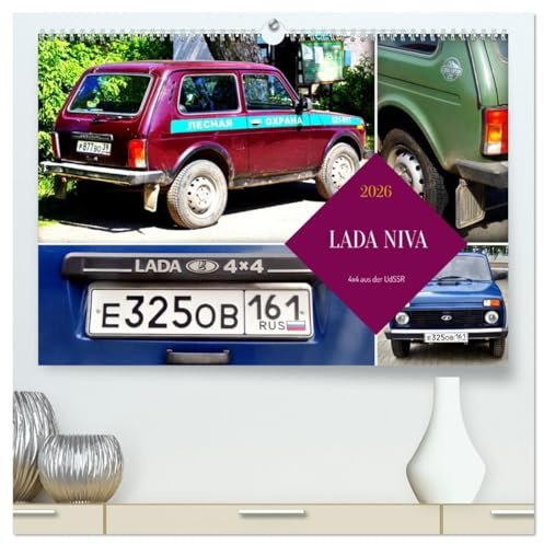 LADA NIVA - 4x4 aus der UdSSR (hochwertiger Premium Wandkalender 2026 DIN A2 quer), Kunstdruck in Hochglanz: Verschiedene Modelle des Geländewagens Lada Niva (CALVENDO Mobilitaet)