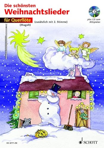 Die schönsten Weihnachtslieder, Notenausg. m. Audio-CDs, Für Querflöte, m. Audio-CD: sehr leicht bearbeitet. 1-2 Flöten. Ausgabe inkl. Play-Along.