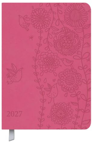Timer Soft Touch pink 2027: Terminplaner in Lederoptik. Terminkalender mit Wochenübersicht und Lesezeichenband. Taschenkalender im Format: 11 x 16 cm