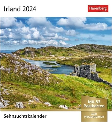 Irland Sehnsuchtskalender 2024. Fernweh in einem Foto-Kalender zum Aufstellen. Die schönsten Landschaften Irlands als Postkarten in einem ... Postkarten (Sehnsuchtskalender von Harenberg)