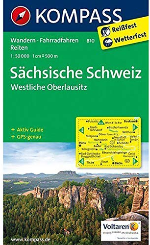 KOMPASS Wanderkarte Sächsische Schweiz - Westliche Oberlausitz: Wanderkarte mit Aktiv Guide, Rad- und Reitwegen. GPS-genau. 1:50000 (KOMPASS-Wanderkarten, Band 810)