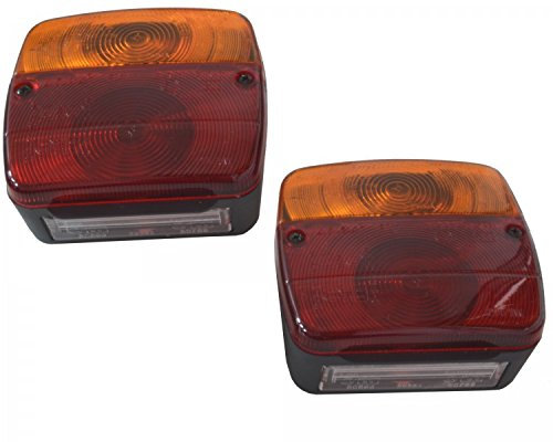 FKAnhängerteile 2 x Dreikammerleuchte 3-Kammer Schlussleuchte MIT Kennzeichenleuchte