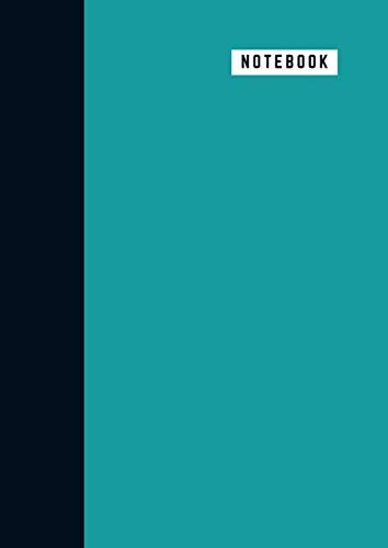 Notebook: 600 Pages - Lined Notebook - 8.27 x 11.69 inches (Large as A4 paper) - Turquoise Black Cover