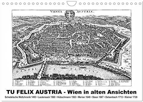 TU FELIX AUSTRIA - Wien in alten Ansichten (Wandkalender 2026 DIN A4 quer), CALVENDO Monatskalender: Wien vom Mittelalter bis zum Barock (CALVENDO Orte)