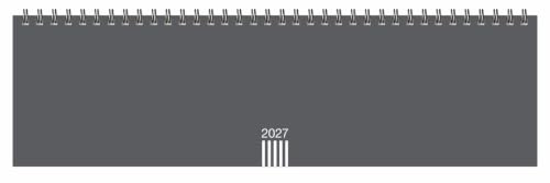 Wochenquerplaner, anthrazit 2027: Praktischer Tischquerkalender zum Umklappen. Zeitloser Spiral-Kalender 2027 fürs Büro. Wochenplaner für den Schreibtisch.